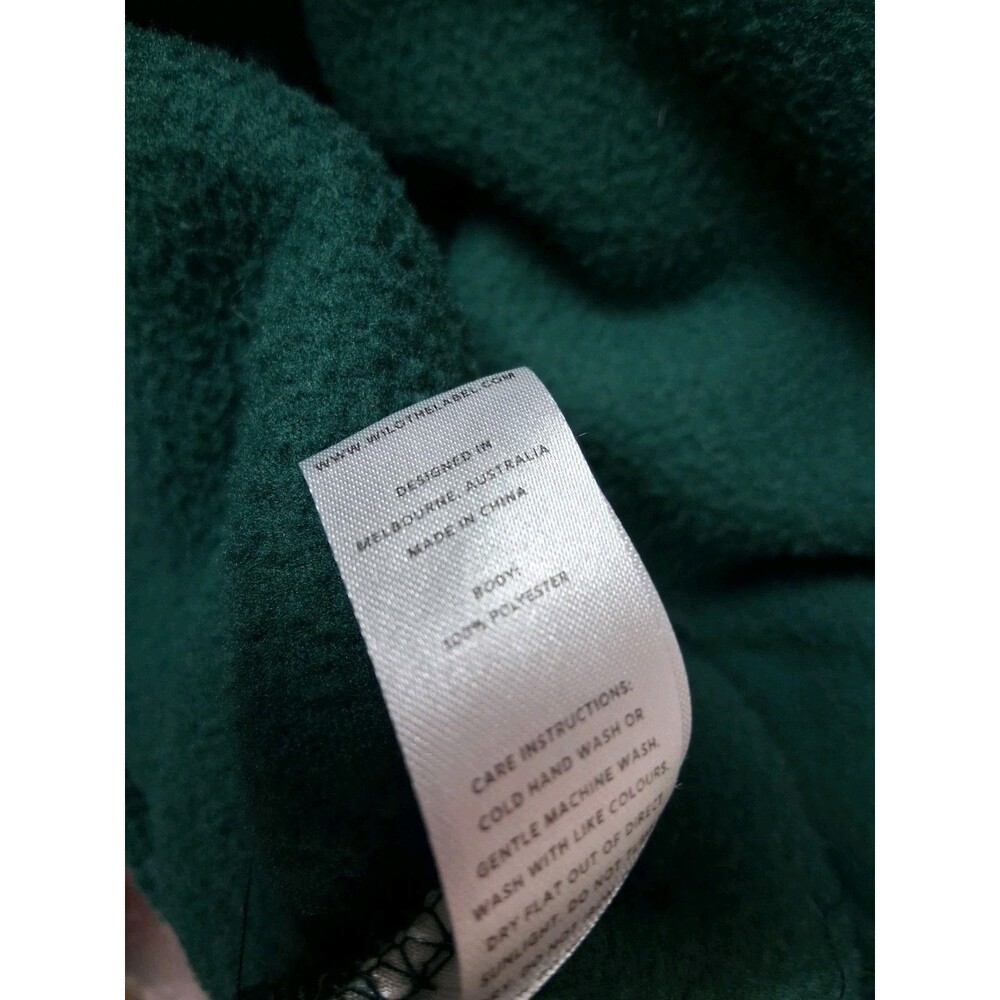 Womens Oversized Green Fleece Cozy Sweatshirt WILO THE LABEL Small Pullover - Picture 9 of 9